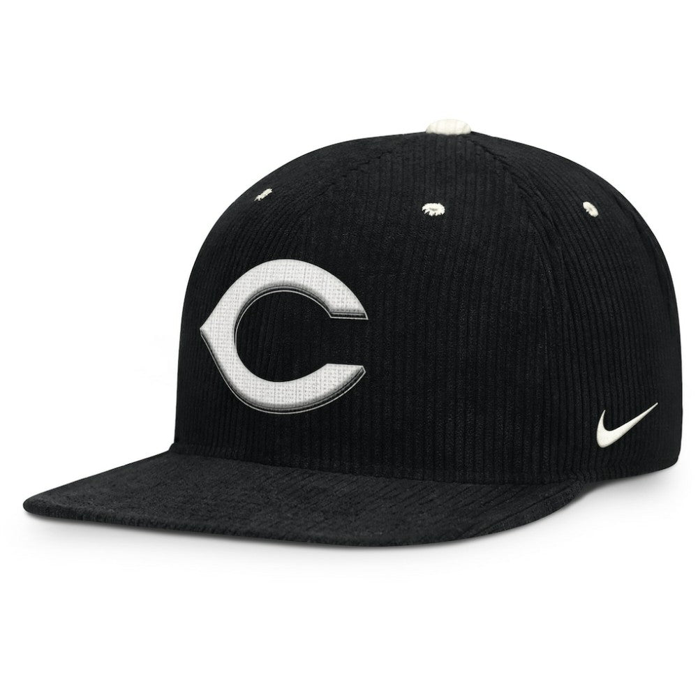 Cincinnati Reds Nike Pro Corduroy Structured Snapback Hat - Black Hats
