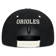 Baltimore Orioles Nike Pro Corduroy Structured Snapback Hat - Black Hats