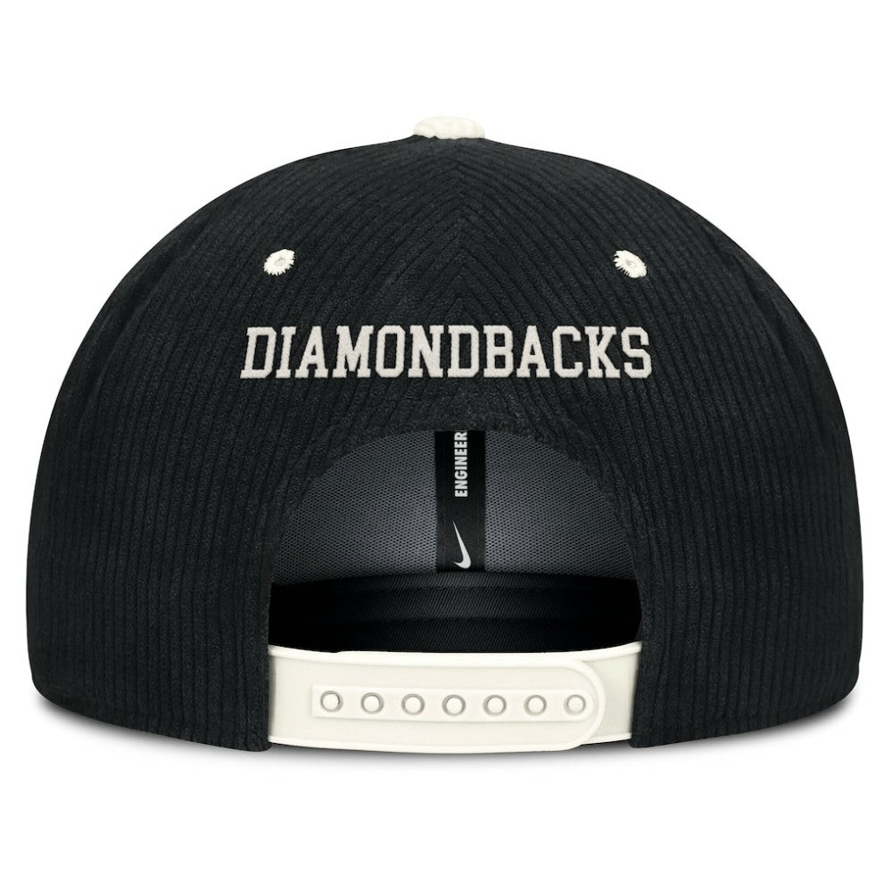 Arizona Diamondbacks Nike Pro Corduroy Structured Snapback Hat - Black Hats