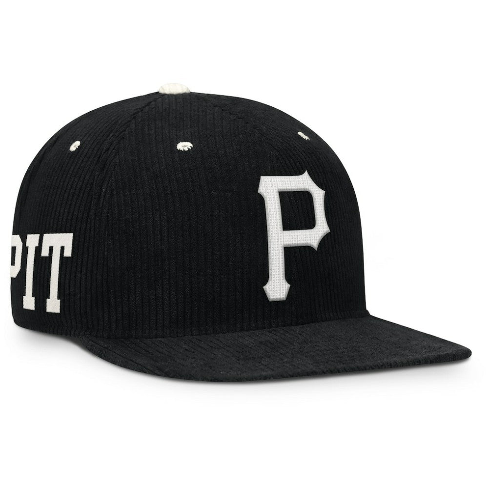 Pittsburgh Pirates Nike Pro Corduroy Structured Snapback Hat - Black Hats