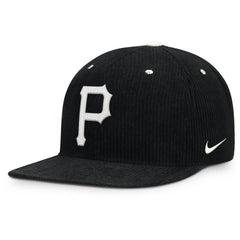 Pittsburgh Pirates Nike Pro Corduroy Structured Snapback Hat - Black Hats