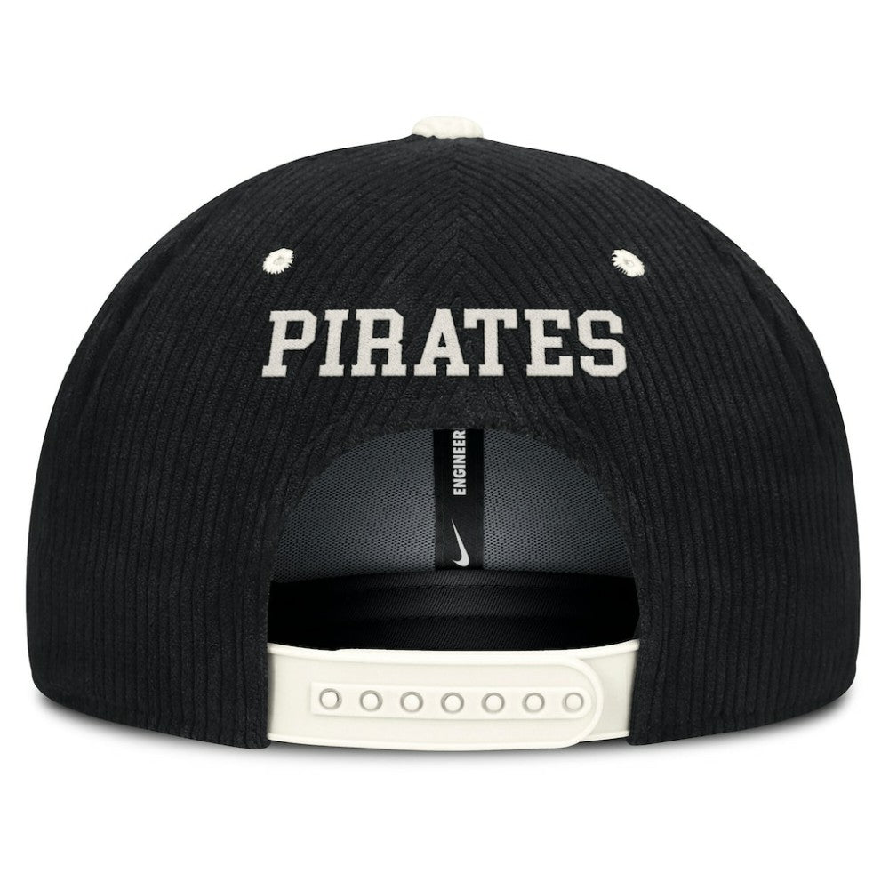 Pittsburgh Pirates Nike Pro Corduroy Structured Snapback Hat - Black Hats