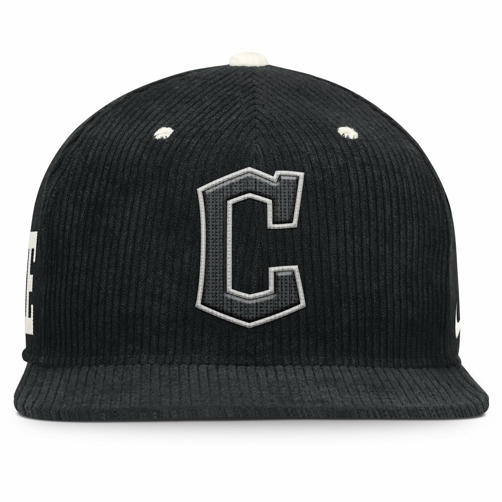 Cleveland Guardians Nike Pro Corduroy Structured Snapback Hat - Black Hats