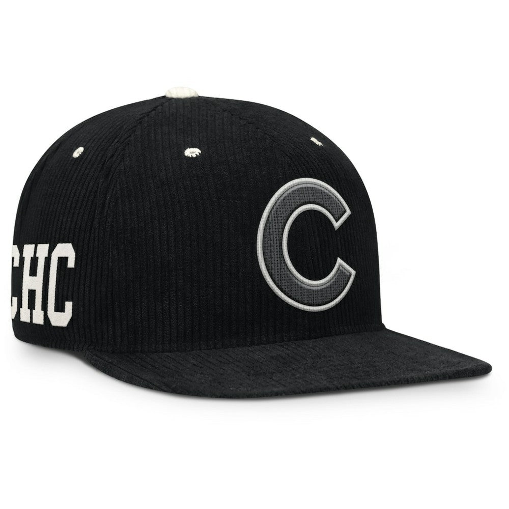 Chicago Cubs Nike Pro Corduroy Structured Snapback Hat - Black Hats