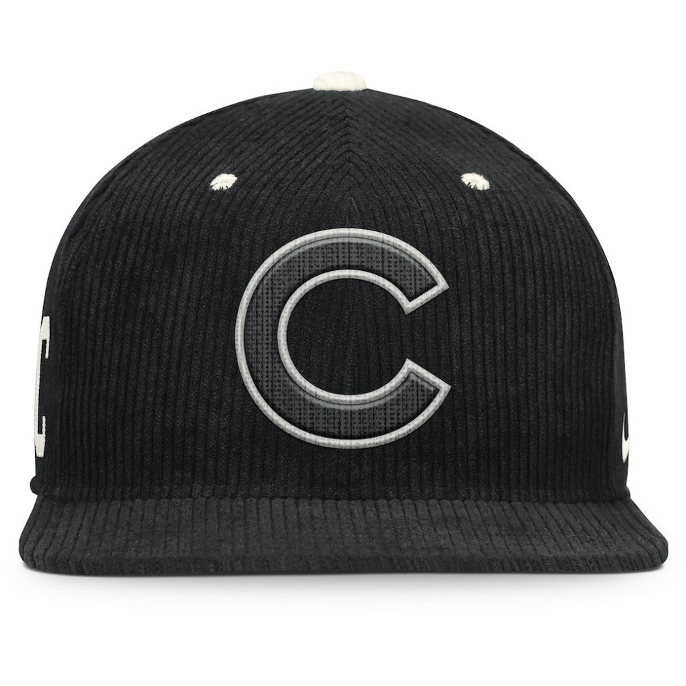 Chicago Cubs Nike Pro Corduroy Structured Snapback Hat - Black Hats