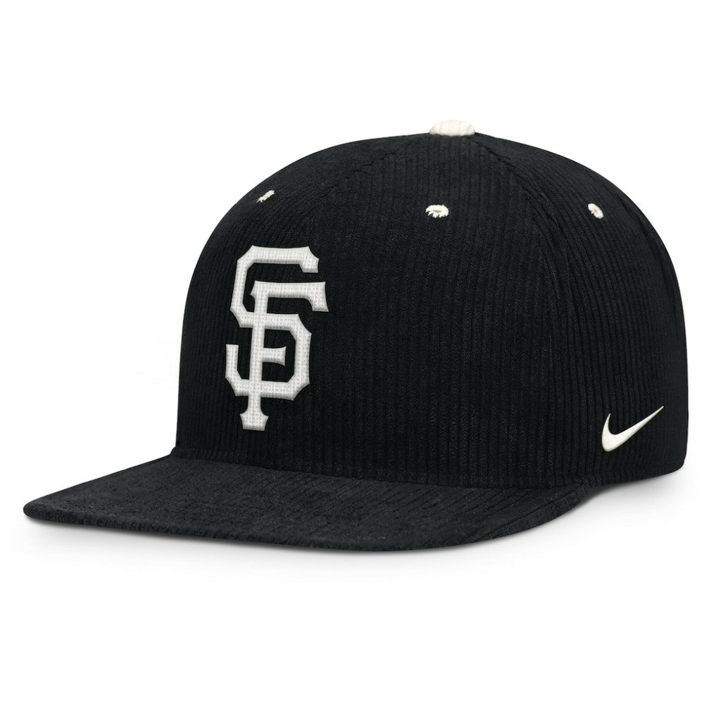 San Francisco Giants Nike Pro Corduroy Structured Snapback Hat - Black Hats
