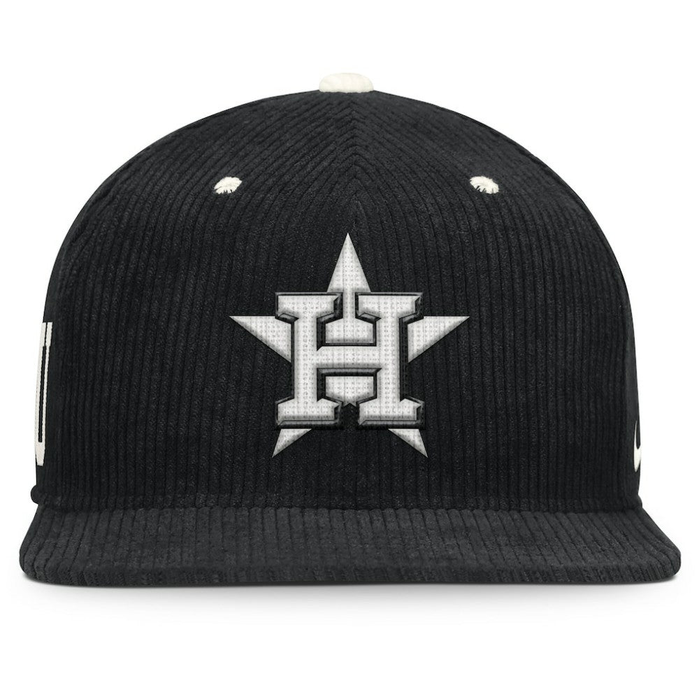 Houston Astros Nike Pro Corduroy Structured Snapback Hat - Black Hats