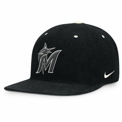 Miami Marlins Nike Pro Corduroy Structured Snapback Hat - Black Hats