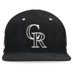 Colorado Rockies Nike Pro Corduroy Structured Snapback Hat - Black Hats