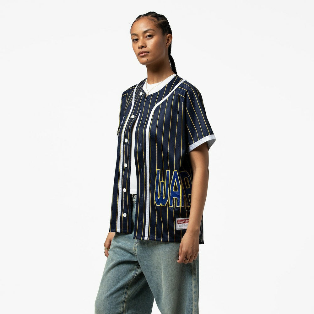 Golden State Warriors x DANNIJO Women's Fashion Baseball Jersey Blue