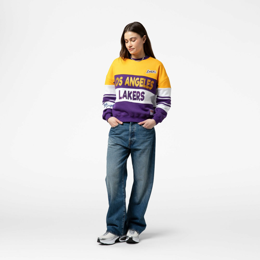 Los Angeles Lakers x DANNIJO Women's Blocked Pullover Sweatshirt Gold/Purple