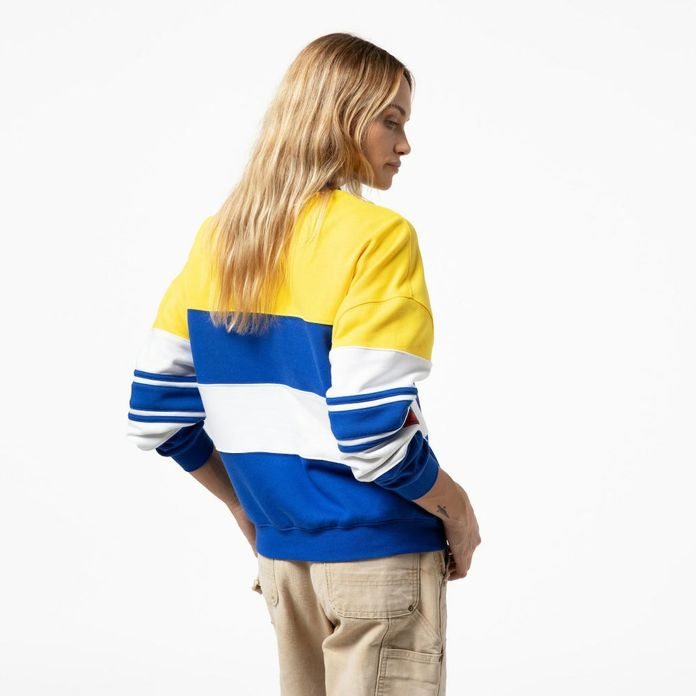 Golden State Warriors x DANNIJO Women's Blocked Pullover Sweatshirt Gold/Royal