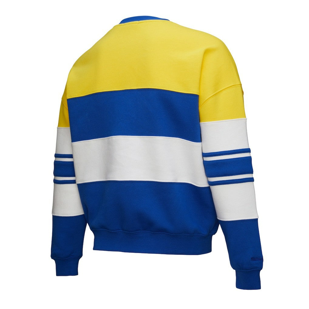 Golden State Warriors x DANNIJO Women's Blocked Pullover Sweatshirt Gold/Royal