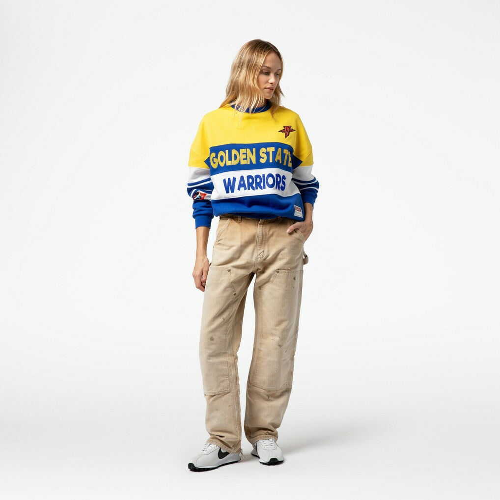 Golden State Warriors x DANNIJO Women's Blocked Pullover Sweatshirt Gold/Royal
