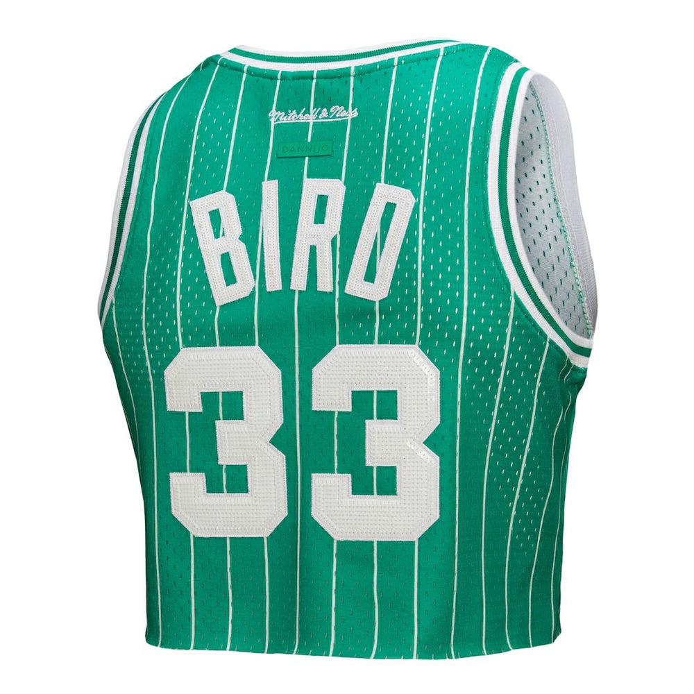 Larry Bird Boston Celtics x DANNIJO Women's Fashion Cropped Basketball Jersey Kelly Green