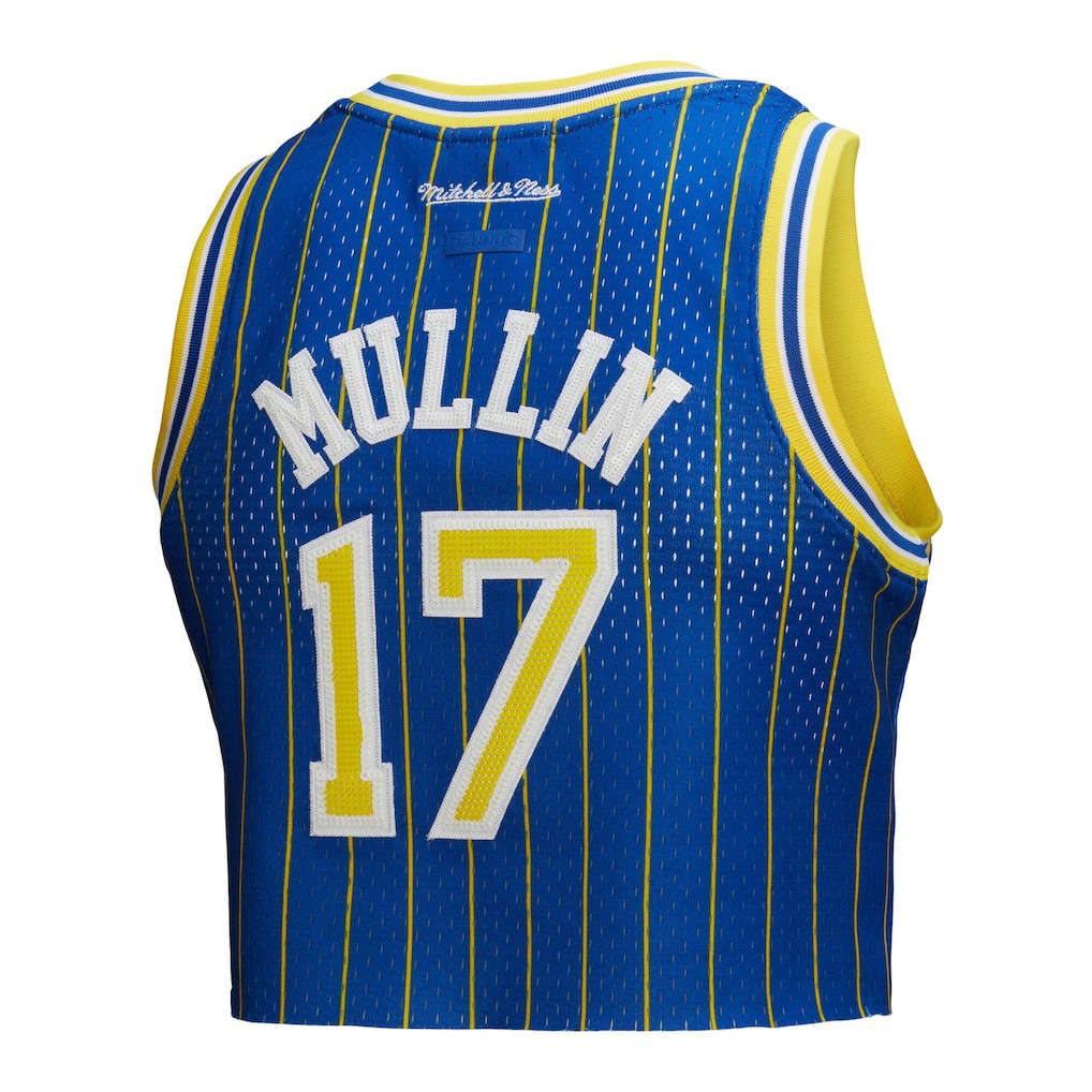 Chris Mullin Golden State Warriors x DANNIJO Women's Fashion Cropped Basketball Jersey Royal