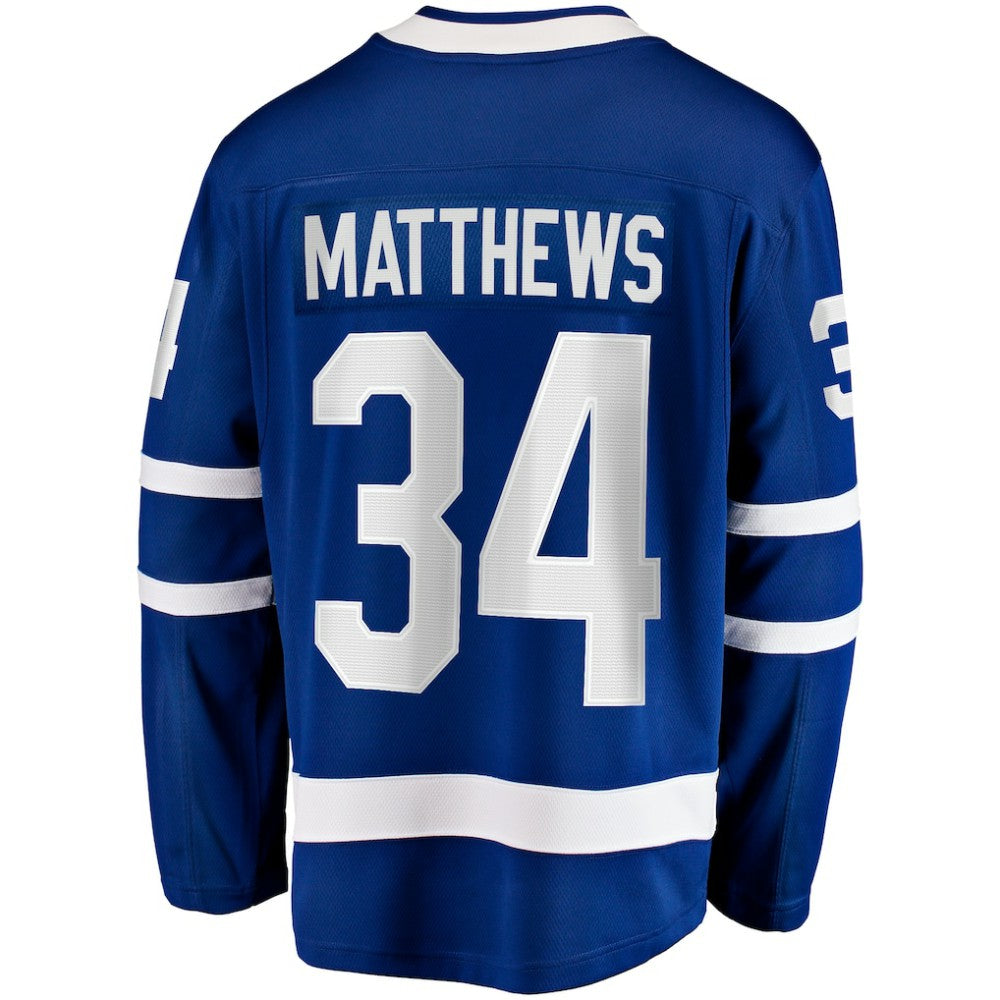 NHL Auston Matthews Toronto Maple Leafs Fanatics Captain Patch Home Breakaway Player Jersey - Blue