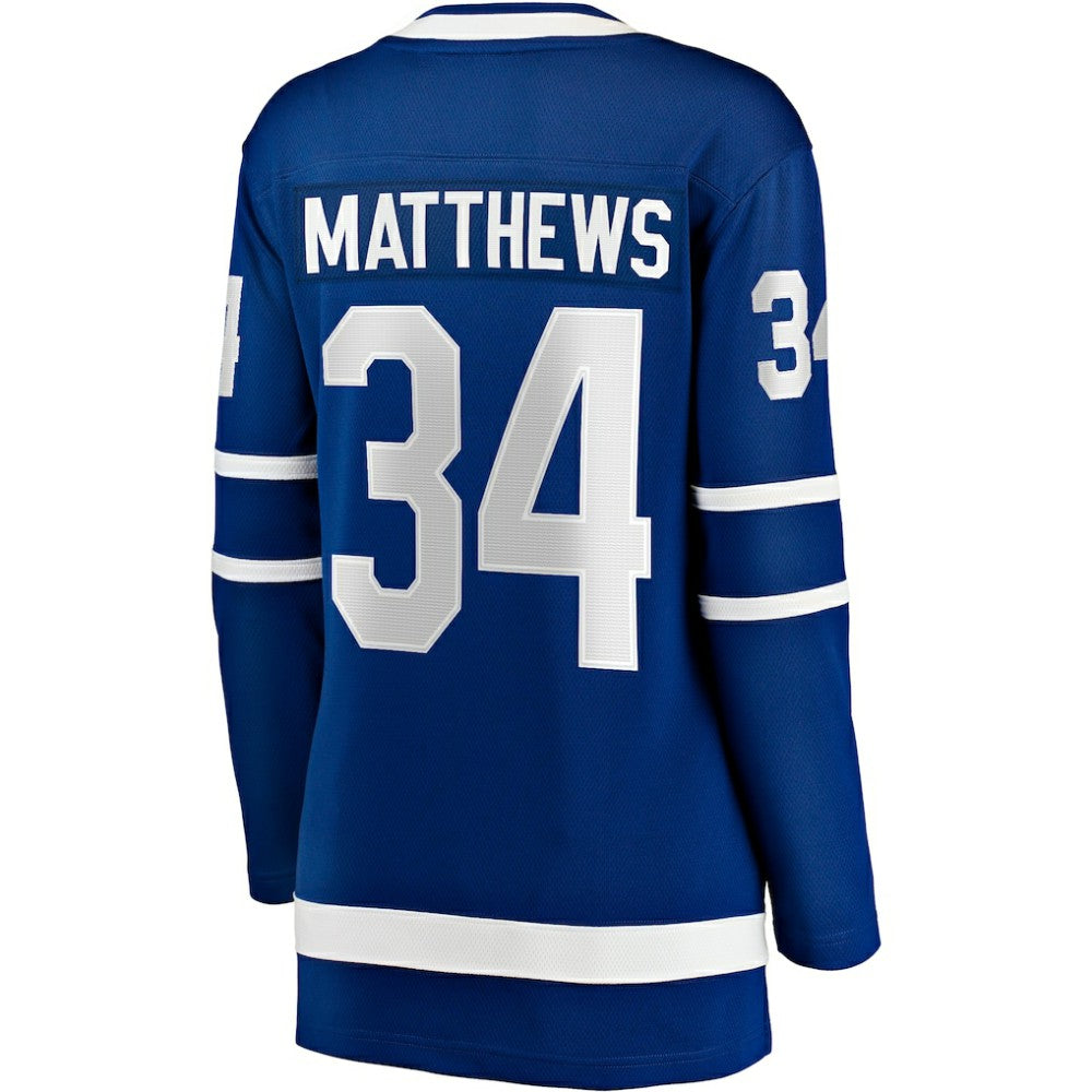 NHL Auston Matthews Toronto Maple Leafs Fanatics Women's Captain Patch Home Breakaway Player Jersey - Blue