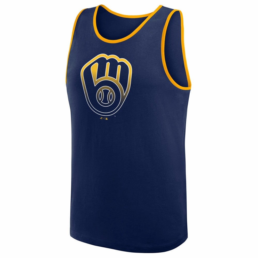 Milwaukee Brewers Logo Athletic Unmatched Success Tank Top - Navy Tanks