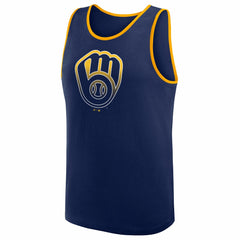 Milwaukee Brewers Logo Athletic Unmatched Success Tank Top - Navy Tanks