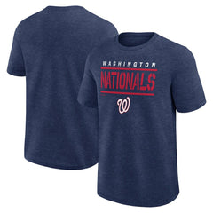 Washington Nationals Logo Athletic Top Notch T-Shirt - Heather Navy T-shirts