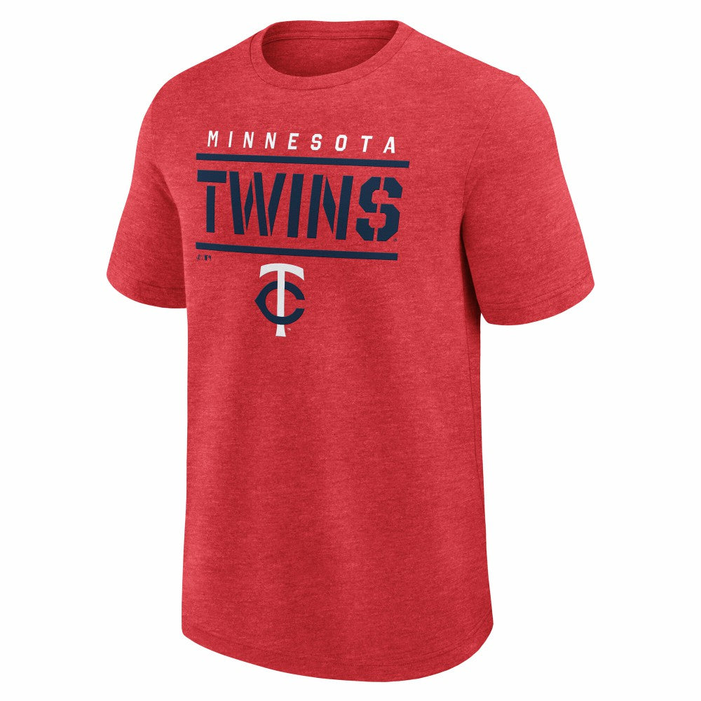 Minnesota Twins Logo Athletic Top Notch T-Shirt - Heather Red T-shirts