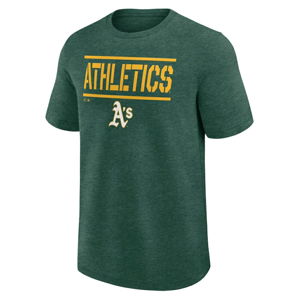 Athletics Logo Athletic Top Notch T-Shirt - Heather Green T-shirts