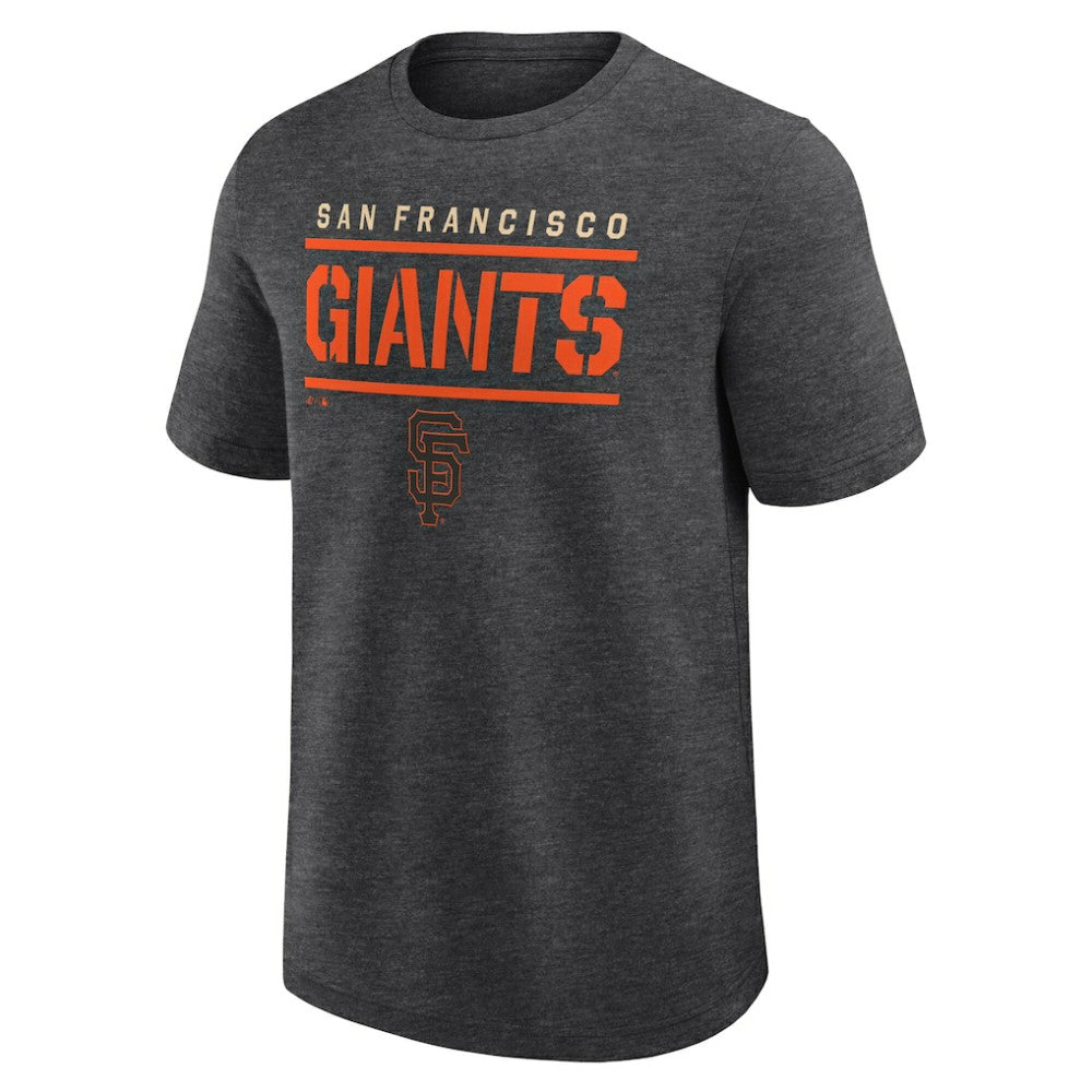 San Francisco Giants Logo Athletic Top Notch T-Shirt - Heather Charcoal T-shirts