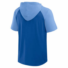 Kansas City Royals Logo Athletic Prime Raglan Short Sleeve Hoodie T-Shirt - Royal Hoodies
