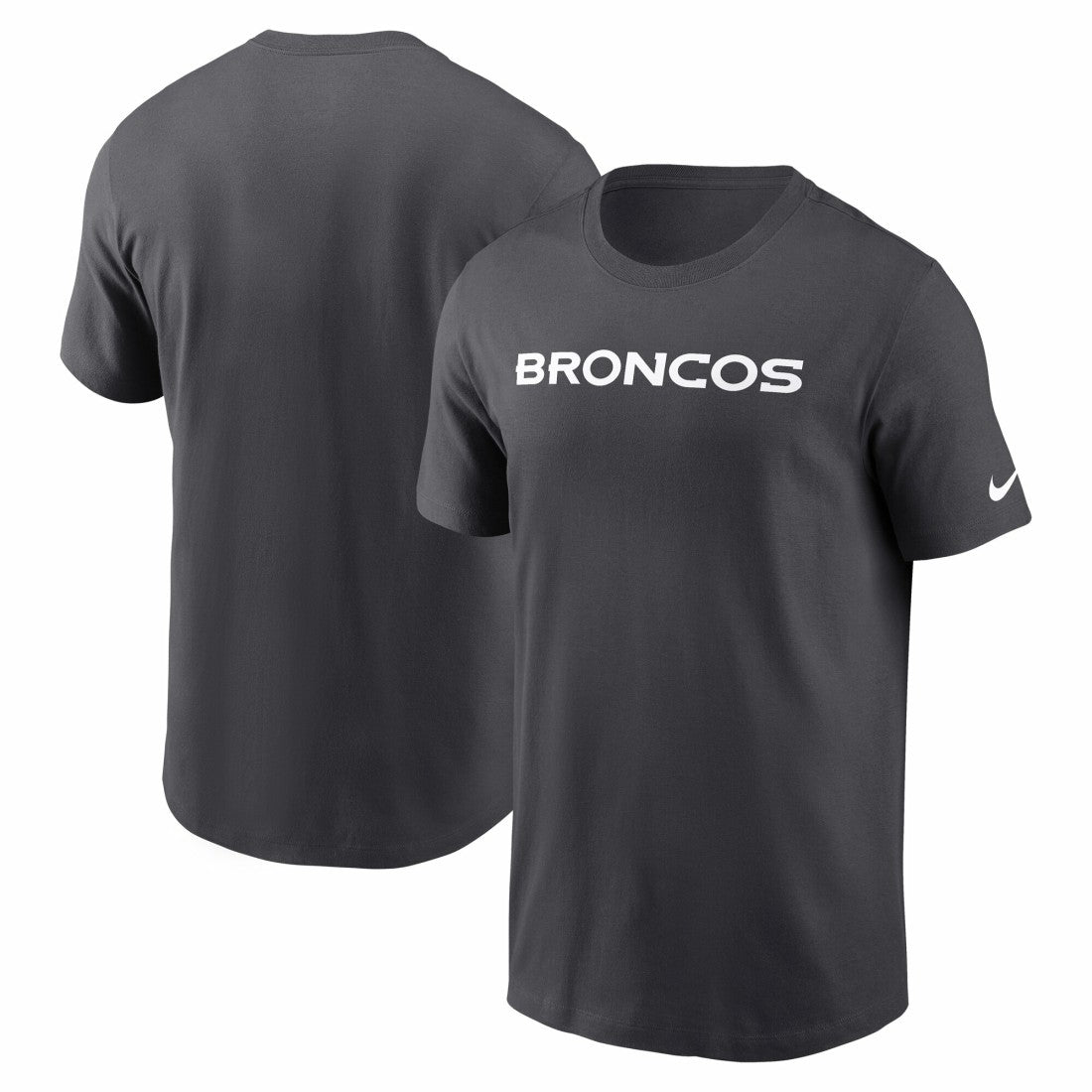Denver Broncos Primetime Wordmark Essential T-Shirt Anthracite