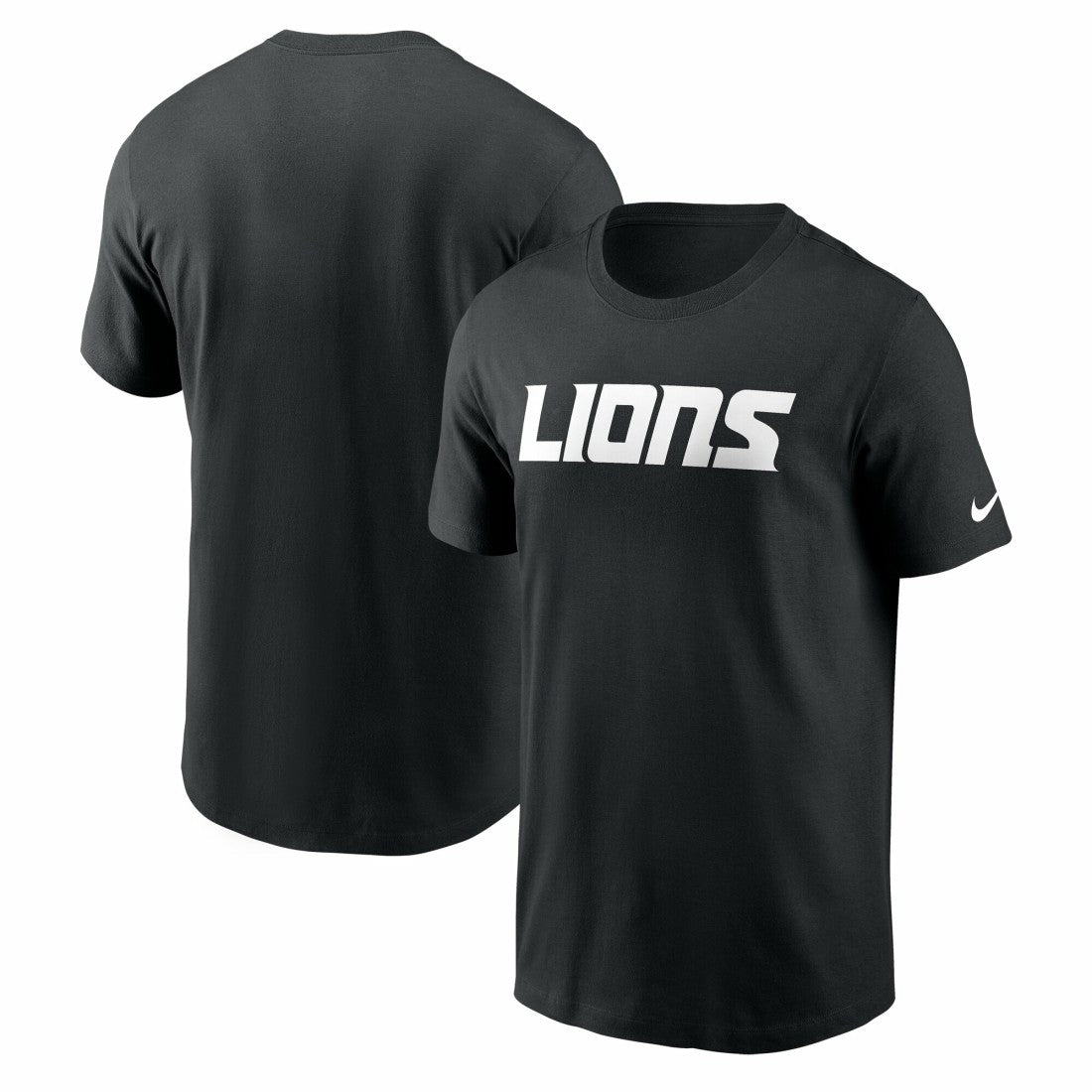 Detroit Lions Primetime Wordmark Essential T-Shirt Black