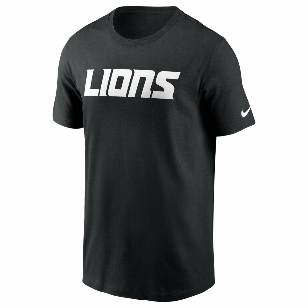 Detroit Lions Primetime Wordmark Essential T-Shirt Black