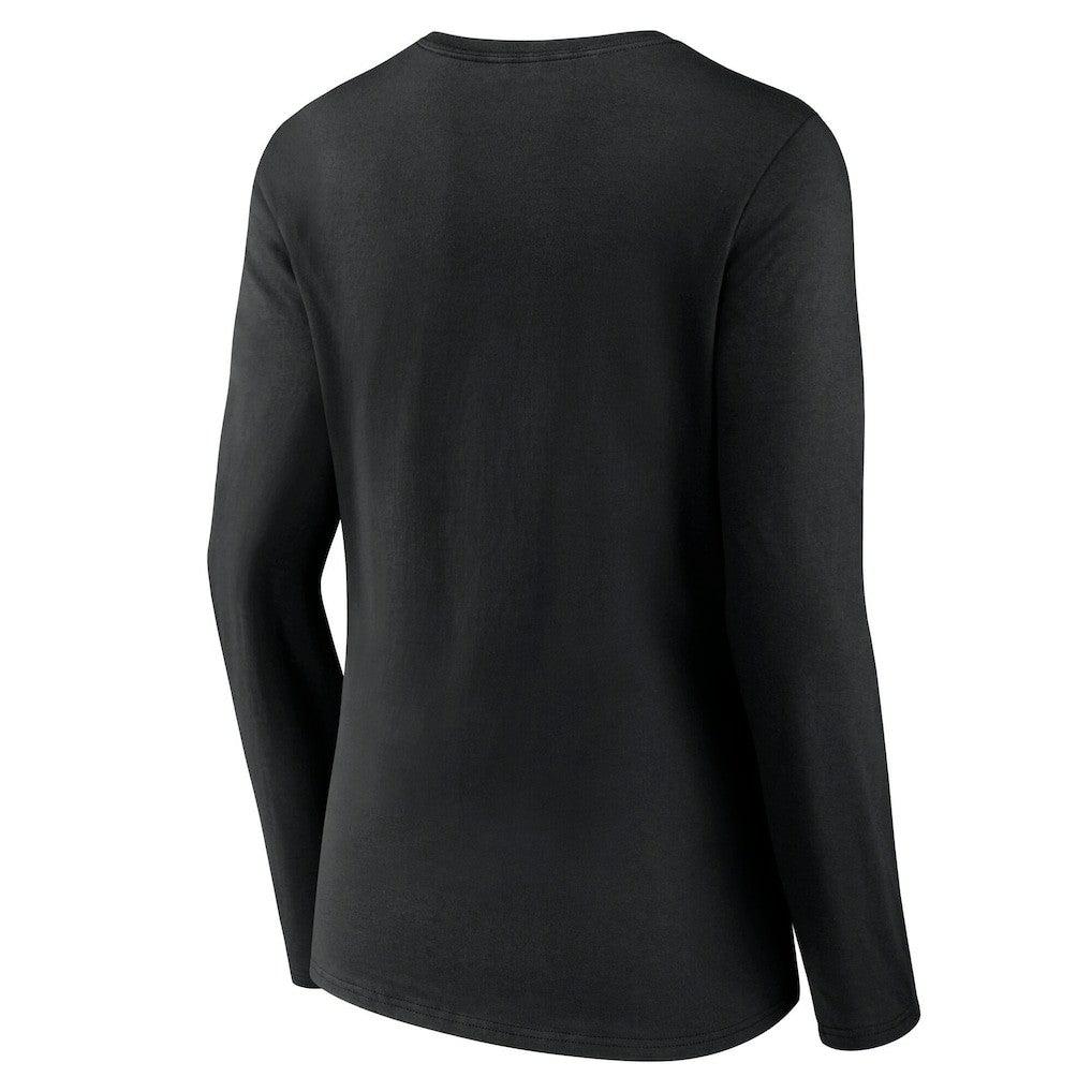 Jacksonville Jaguars Women's Classic Logo Long Sleeve V-Neck T-Shirt Black