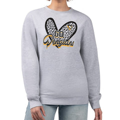 NHL Pittsburgh Penguins G-III 4Her by Carl Banks Women's Animal Print Heart Fleece Pullover Sweatshirt - Heather Gray