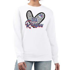 NHL New York Rangers G-III 4Her by Carl Banks Women's Animal Print Heart Fleece Pullover Sweatshirt - White