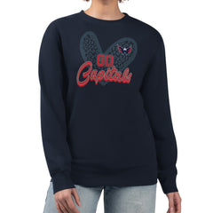 NHL Washington Capitals G-III 4Her by Carl Banks Women's Animal Print Heart Fleece Pullover Sweatshirt - Navy