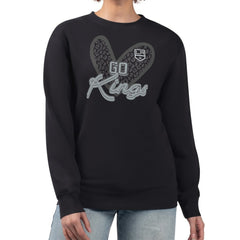 NHL Los Angeles Kings G-III 4Her by Carl Banks Women's Animal Print Heart Fleece Pullover Sweatshirt - Black