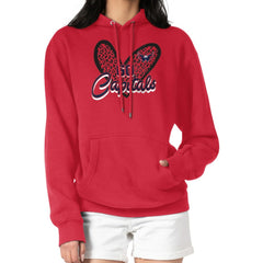 NHL Washington Capitals G-III 4Her by Carl Banks Women's Animal Print Heart Fleece Pullover Hoodie - Red