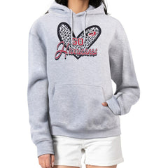 NHL Carolina Hurricanes G-III 4Her by Carl Banks Women's Animal Print Heart Fleece Pullover Hoodie - Heather Gray