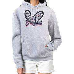 NHL Columbus Blue Jackets G-III 4Her by Carl Banks Women's Animal Print Heart Fleece Pullover Hoodie - Heather Gray
