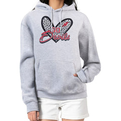 NHL New Jersey Devils G-III 4Her by Carl Banks Women's Animal Print Heart Fleece Pullover Hoodie - Heather Gray