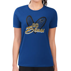 NHL St. Louis Blues G-III 4Her by Carl Banks Women's Super-Slim Fit Lightweight Animal Print Heart T-Shirt - Blue