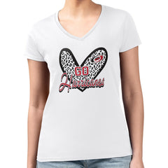 NHL Carolina Hurricanes G-III 4Her by Carl Banks Women's Super-Slim Fit Lightweight Animal Print Heart V-Neck T-Shirt - White