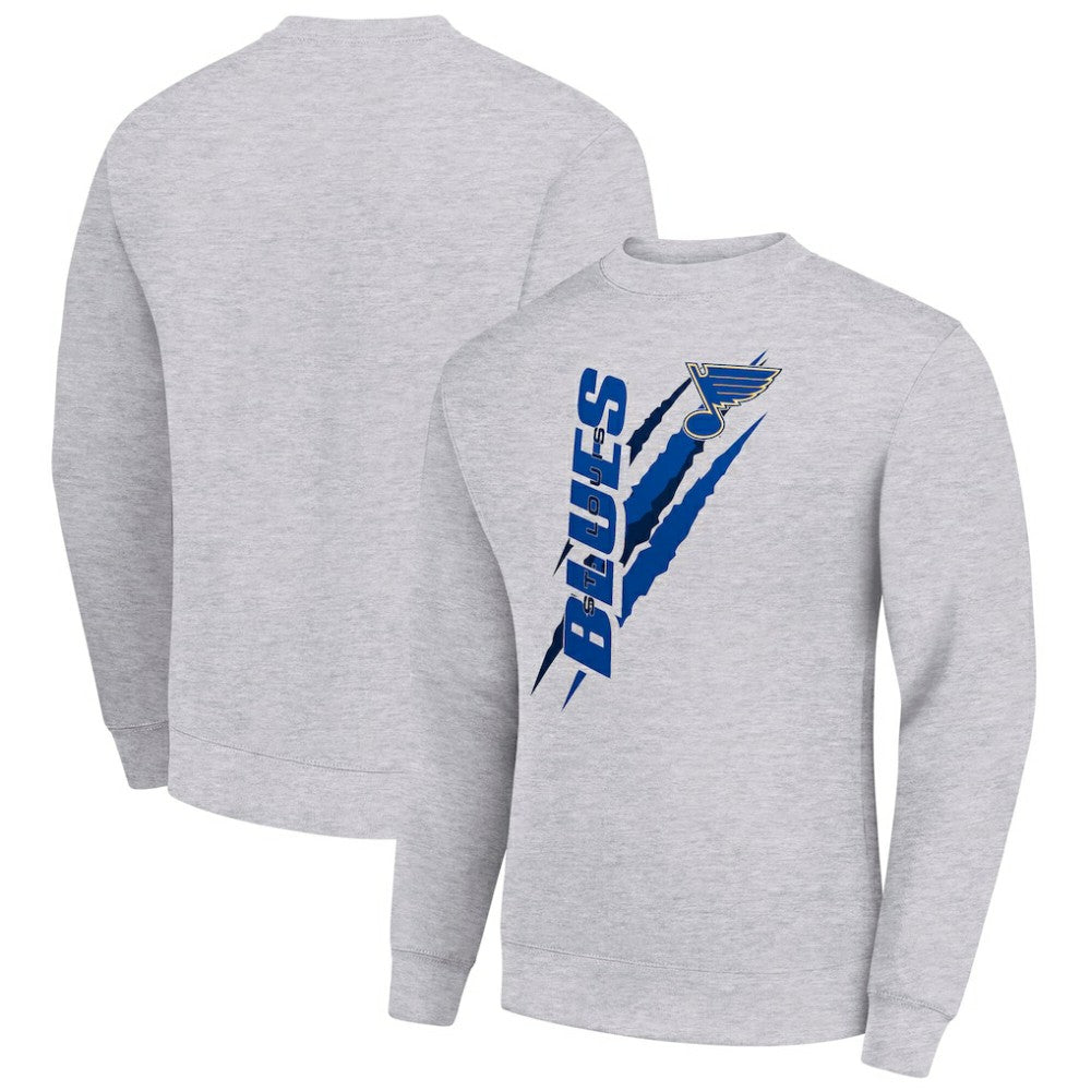 NHL St. Louis Blues Starter Color Scratch Pullover Sweatshirt - Heather Gray