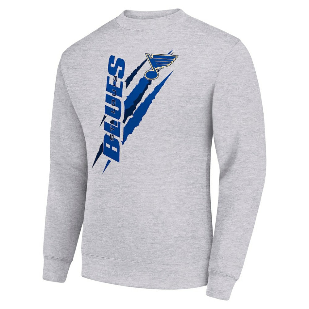 NHL St. Louis Blues Starter Color Scratch Pullover Sweatshirt - Heather Gray
