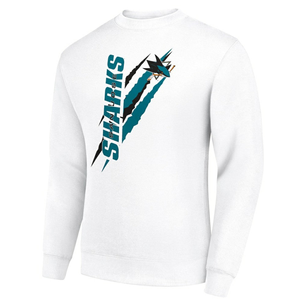 NHL San Jose Sharks Starter Color Scratch Pullover Sweatshirt - White
