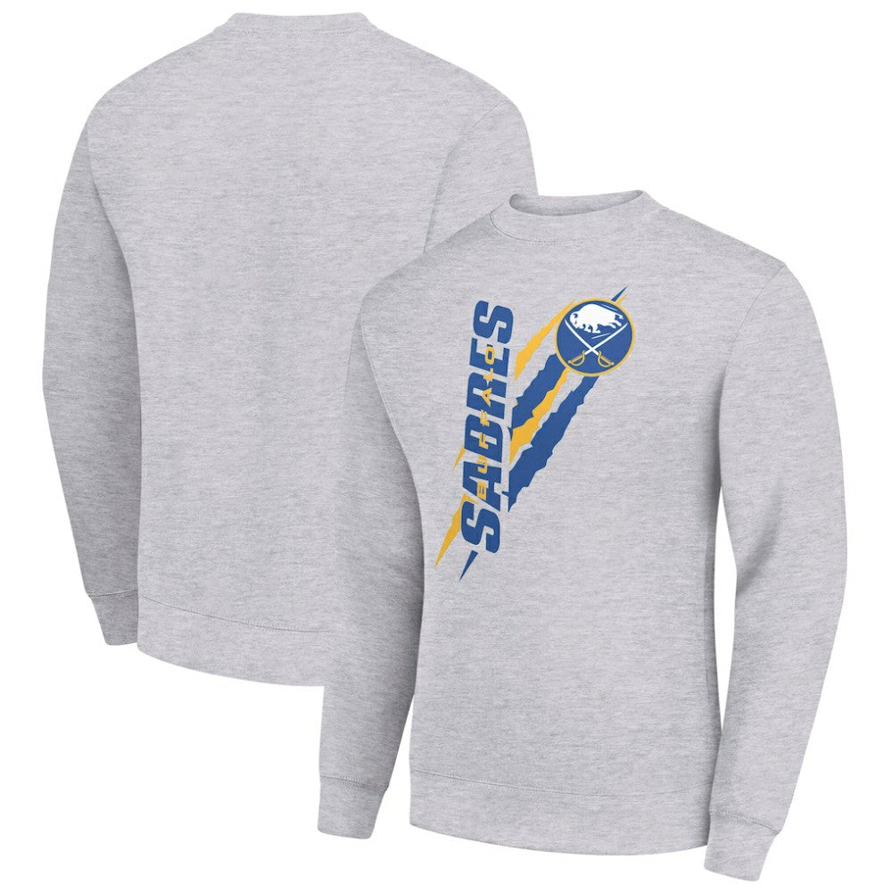 NHL Buffalo Sabres Starter Color Scratch Pullover Sweatshirt - Heather Gray