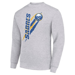 NHL Buffalo Sabres Starter Color Scratch Pullover Sweatshirt - Heather Gray