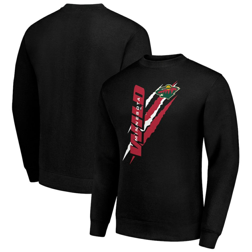 NHL Minnesota Wild Starter Color Scratch Pullover Sweatshirt - Black