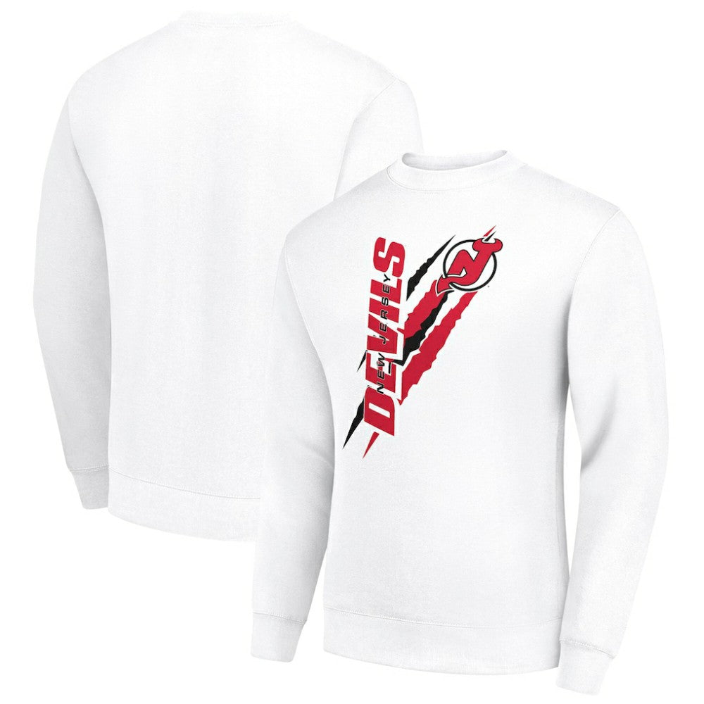 NHL New Jersey Devils Starter Color Scratch Pullover Sweatshirt - White
